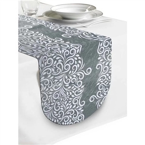 رانر بیضی طرح طوسی و سفید - زمان آماده سازی 10 روز کاری