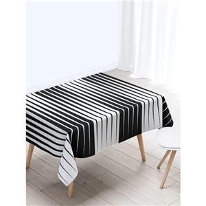 رومیزی غذا خوری طرح راه راه سفید مشکی 