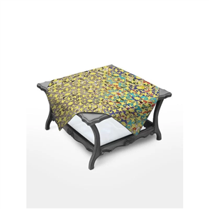 رومیزی مربع طرح کاشی زرد 