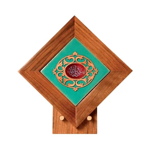 تندیس کاشی لعابدار سنتی و عقیق طرح علی ولی الله