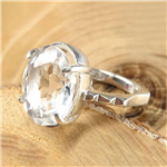 انگشتر زنانه در نجف الماس تراش رکاب نقره - کد 60844 