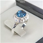 انگشتر زنانه نقره توپاز لندن الماس تراش دست ساز ظریف - کد 96894 