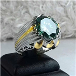 انگشتر الماس روسی سبز درجه یک - 