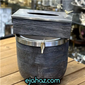 جا سطل و دستمال چوبی فلزی پاریس کد 79/5