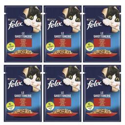 پوچ گربه فلیکس مدل گوشت وزن 85 گرم بسته 6 عددی