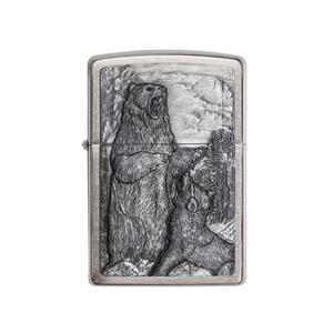 فندک زیپو مدل Bear vs. Wolf Emblem کد 29636