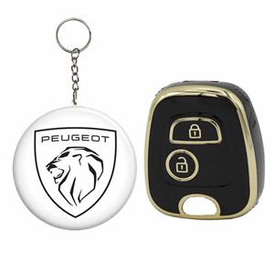 کاور ریموت و سوئیچ خودرو قطعه سازان کبیر مدل COV-207LIONWHT-3010186 مناسب برای پژو 207 به همراه جاسوئیچی