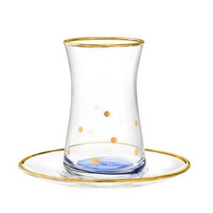 سرویس چای خوری 12 پارچه مادام کوکو مدل Points Dorés Gold