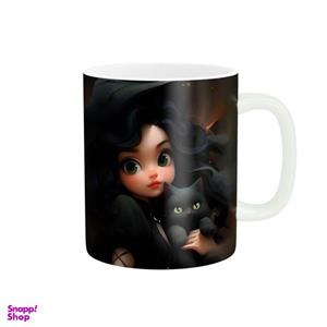 ماگ زیگورات مدل دختر و گربه ناز کد 3123