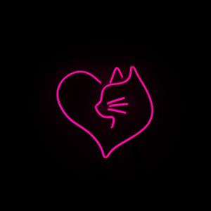 تابلو نئون فلکسی مدل قلب گربه ای