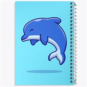 دفتر مشق 100 برگ خندالو طرح حیوانات بامزه دلفین کد 25413 