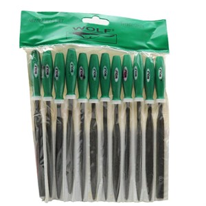 سوهان فلز ولف مدل دم موشی کد YP-5x180 مجموعه 12 عددی