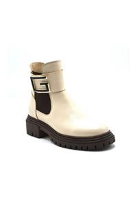 چکمه چرمی پاشنه دار زنانه بژ 2253852K ونوس Venüs