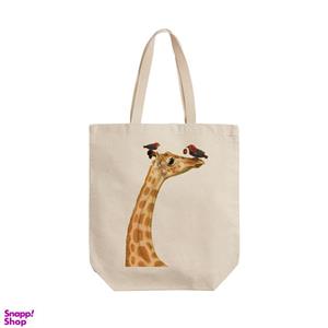 ساک خرید ترمه طراحان ایده مدل زرافه و پرنده ها کد cfp1191 - L