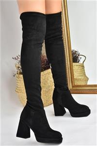 بوت زنانه پاشنه دار جیر مشکی L282190002 فاکس شوز Fox Shoes