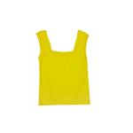کراپ‌تاپ زنانه مدل کبریتی یقه خشتی رنگ زرد