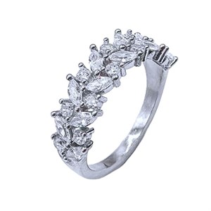 انگشتر نقره زنانه مدل برگ زیتون کد rzh-0208 -