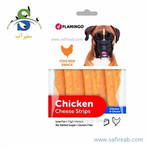 اسنک نواری سگ با طعم مرغ و پنیر (85 گرم) فلامینگو 