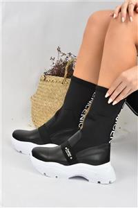 چکمه زنانه پارچه مشکی L239007604 فاکس شوز Fox Shoes