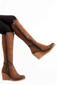 چکمه زنانه قهوهای مایل به زرد E674220209 فاکس شوز Fox Shoes