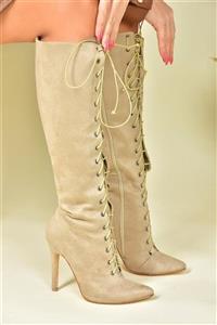 چکمه زنانه پاشنه نازک جیر پوست N372794102 فاکس شوز Fox Shoes