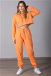 ست لباس ورزشی زنانه کلاه دار نارنجی Mad Girls MG465-5 مدمکست Madmext