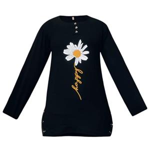 تونیک دخترانه مدل ابروبادی طرح گل مروارید کد 704