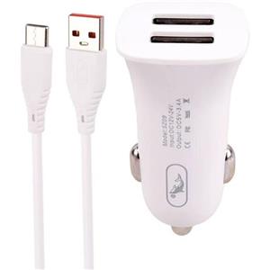 شارژر فندکی 15 وات اسکای دلفین مدل SZ09T به همراه کابل تبدیل USB-C