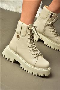 بوت زنانه کف ضخیم بژ R973970109 فاکس شوز Fox Shoes