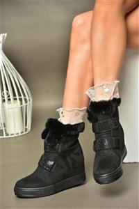 بوت زنانه پاشنه دار جیر مشکی R602891602 فاکس شوز Fox Shoes