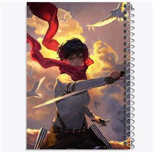 دفتر شطرنجی 50 برگ خندالو طرح میکاسا اکرمن انیمه اتک آن تایتان Attack on Titan کد 18522