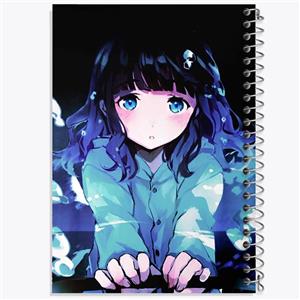 دفتر شطرنجی 50 برگ خندالو طرح دختر انیمه ای کد 18021