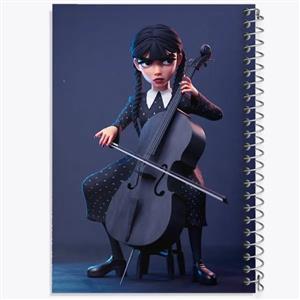 دفتر شطرنجی 50 برگ خندالو طرح ونزدی Wednesday کد 22037