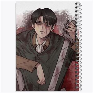 دفتر طراحی 50 برگ خندالو طرح لیوای انیمه اتک آن تایتان Attack on Titan