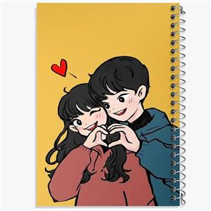 دفتر شطرنجی 50 برگ خندالو طرح عاشقانه کد 27143