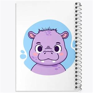 دفتر شطرنجی 50 برگ خندالو طرح حیوانات بامزه اسب آبی کد 29668