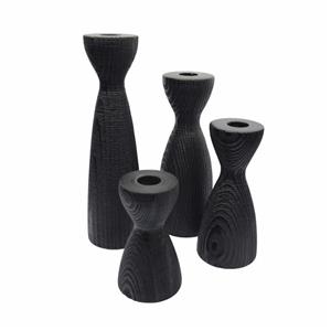 شمعدان مدل چوبی مینیمال روستیک مجموعه 4 عددی