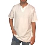 تی شرت آستین کوتاه مردانه مدل ساده یقه هفت پنبه یکرو رنگ سفید