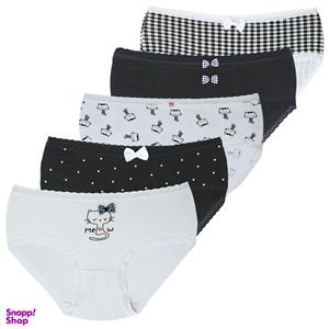 شورت زنانه مدل پنبه ضد حساسیت طرح Meow بسته 5 عددی