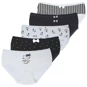 شورت زنانه مدل پنبه ضد حساسیت طرح Meow بسته 5 عددی