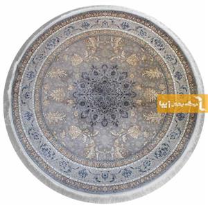 فرش ماشینی مدل گرد طرح شاهسوند زمینه فیلی