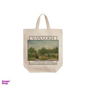 ساک خرید ترمه طراحان ایده مدل باغ با زوج ها از ونگوگ کد art032 - s
