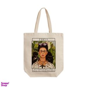 ساک خرید ترمه طراحان ایده مدل خودنگار با گردنبند آهنی و پرنده از فریدا کد art0125 - L