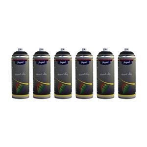 اسپری رنگ مشکی مات اسپم مدل sp6 حجم 400 میلی لیتر مجموعه 6 عددی
