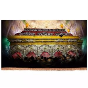 پرچم خدمتگزاران مدل کتیبه مذهبی طرح ضریح شش گوشه اباعبدالله الحسین علیه السلام کد 40002950