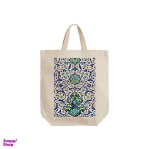 ساک خرید ترمه طراحان ایده مدل کاشی گلدار کد cfp1621 - S