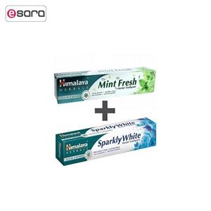 ست خمیر دندان گیاهی هیمالیا مدل Mint Fresh و Sparkly White حجم 75 میلی لیتر Himalaya And Herbal Toothpaste 75ml 