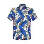 پیراهن آستین کوتاه مردانه مدل هاوایی کد B-AB رنگ آبی
