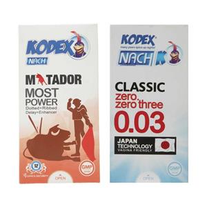 کاندوم کدکس مدل Matador بسته 12 عددی به همراه کاندوم مدل 0.03 بسته 10 عددی