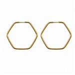 گوشواره طلا 18 عیار زنانه گالری رحمانی مدل شش ضلعی
